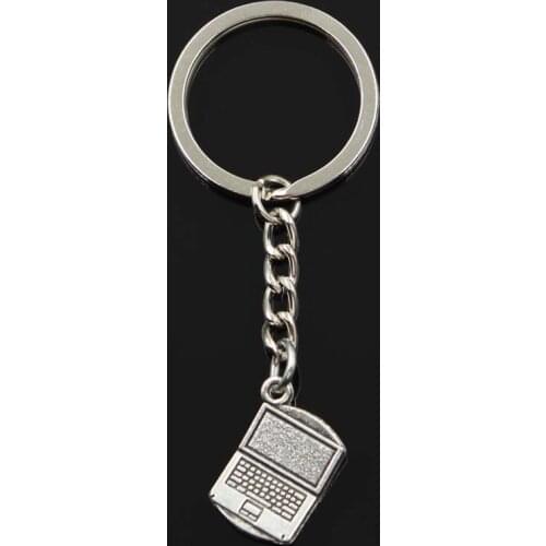 New Keychain 21x13mm Computer Laptop Pendants DIY Men Car Key Chain Ring Holder Keyring Souvenir Jewelry Gift