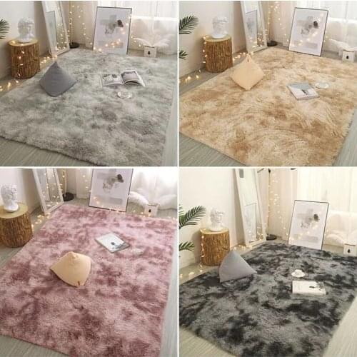 Nordic Solid Pile Plush Carpet Rugs For Living Room Large Size Anti-Slip Bedroom/Study/corridor Soft Carpets Child Bedroom Mats
