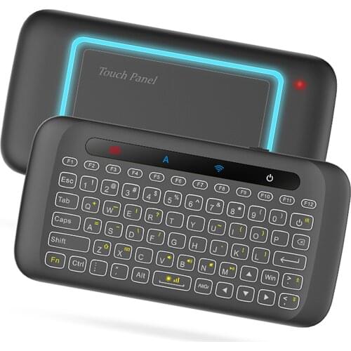 H20 Mini Wireless Keyboard Colorful Backlight Touchpad Air Mouse IR Leaning Remote Control for Andorid TV Box Smart TV Windows