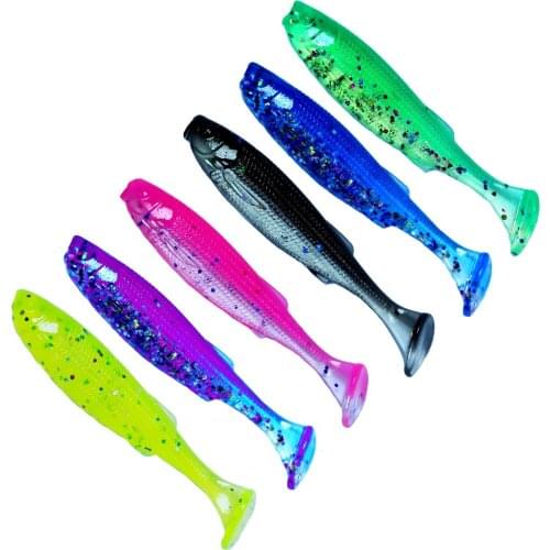 2021 Shad Worm Soft Bait T Tail Jigging Wobblers Fishing Lure Tackle Bass Pike Aritificial Silicone Swimbait