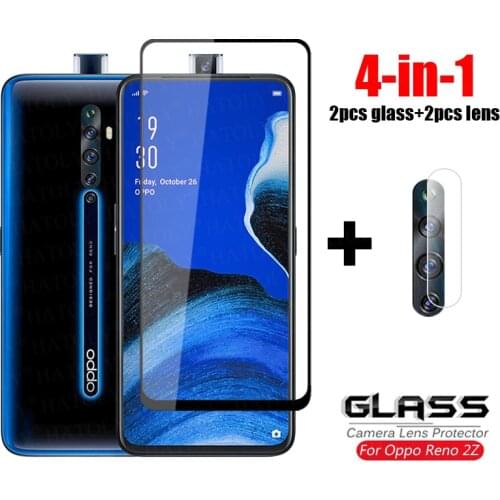 Glass on Reno 2Z Tempered Glass For Oppo Reno2 Z 2Z LCD Phone Screen Protector HD Full Glue Cover For Oppo Reno 2Z Glass 6.53"