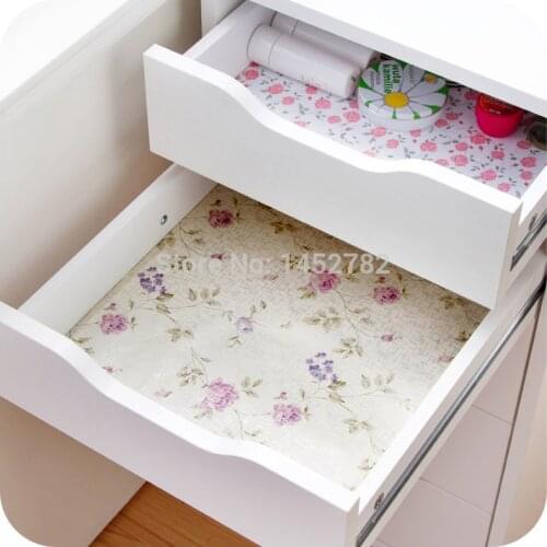 1pc Waterproof Self-adhesive Pastoral Floral Table Paper Drawer Paper Wardrobe Paper Sticker Moisture Wall Paper