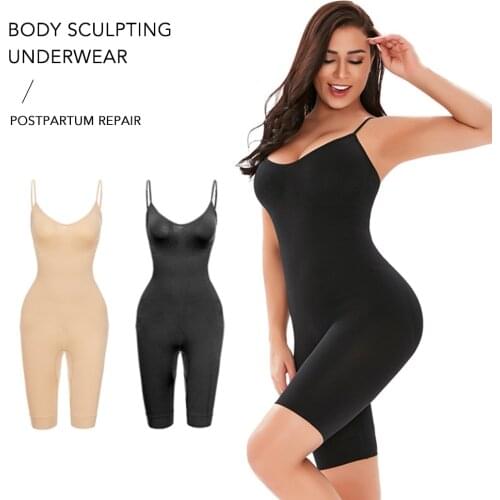 Women Sculpting Bodysuit Adjustable Skinny Strap Wholebody Shapewear Waist Control Butt Lifter Female Underwear Slimming