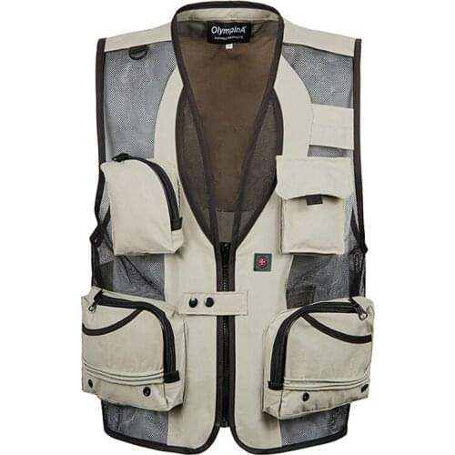 Men Mesh Baggy Sleeveless Vest With Many Pockets Spring Autumn Male Casual Black Shooting Jacket Mens Multi Pocket Waistcoat