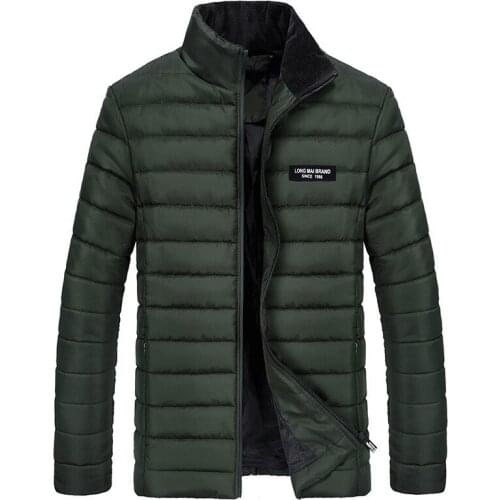 Winter New Style Mens Stand Collar Thick Lettered down Feather Cotton-padded Clothes Business Plus-sized Casual fashion Jacket