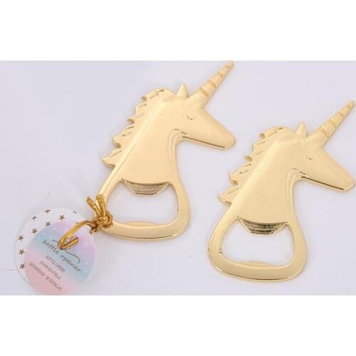 Gold Unicorn Bottle Opener Wedding Gifts Party Favors Birthday Event Giveaways Anniversary Supplies LX4753