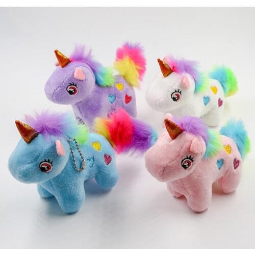 1PC Unicorn Plush Toy Soft Stuffed Popular Cartoon Unicorn Doll Animal Horse Toy Small Keychain Pendant Toys for Children Girls