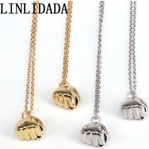 10Pcs New Design Copper Fist Hand Gold Silver Color Charms Pendants necklace