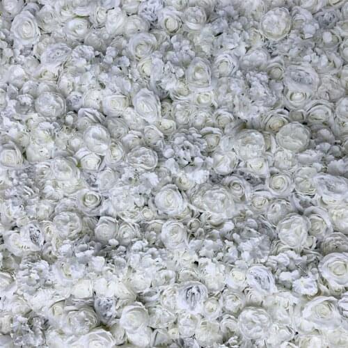 3D High Quality Artificial Flower Wall And Fake Flowers Runner Use White/Iovery Rose Peony For Wedding Background Decoration