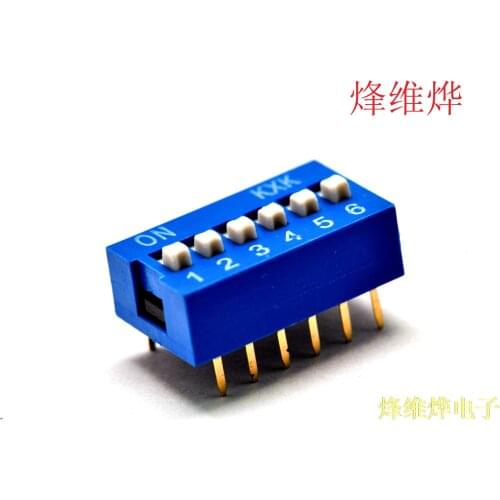 6P DIP switch level toggle switch DIP switch 6 feet away from 2.54MM blue ( 40 )