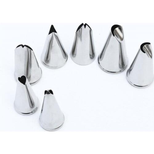 7Pcs/Set Stainless Steel chrysanthemum Leaf Nozzles Icing Piping Tips Cake Decorating Tools Cream Rose Bakeware Cupcake Molds