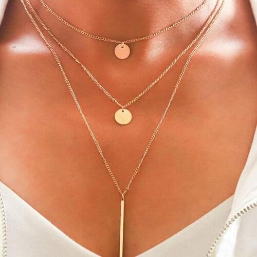 Bohemia Multi-layer Round Stick Pendant Womens Necklace Choker Jewelry Charm