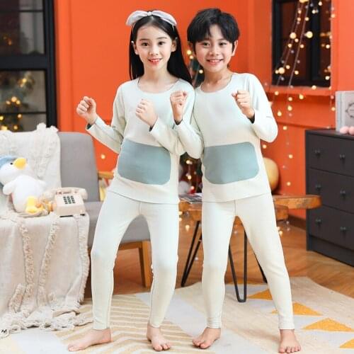 Childrens Long Johns for Boys Girls Autumn Winter Keep Warm Cotton Kids Clothing Sets Inner Wear Undershirts Underwears Suits