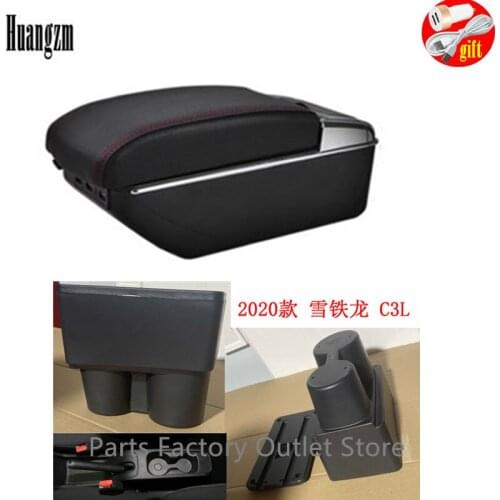 For Citroen C3L armrest box central Store content armres box with USB interface