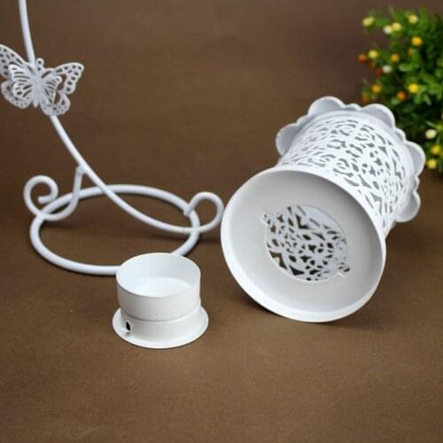 Elegant Rattan Butterfly Hanging Night Light Hollow Candlestick Wrought Iron Electric Home Furnishing Lamp Hotel Room F19B