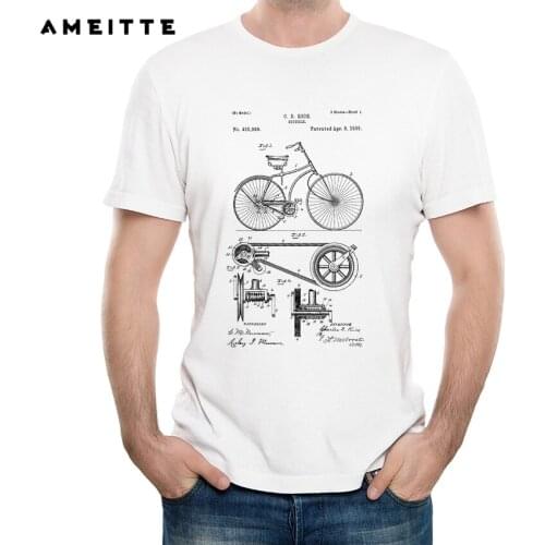 Retro Bicycle Design T Shirt Summer High Quality Mens Casual Streetwear Short Sleeve Tee Tops