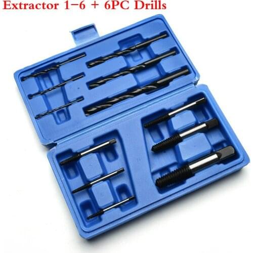 Quality 12Pcs/set HSS Broken screw Speed Out Damaged Screw Extractor Drill Bit Guide Set Broken Bolt Remover Easy Out Set
