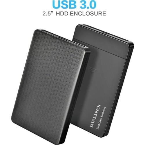 A9LC Newest USB C 3.0 High-Speed Hard Disk Box 2.5" SATA SSD HDD 6TB Sliding Cover Installation Grid Texture Hard Drive Case