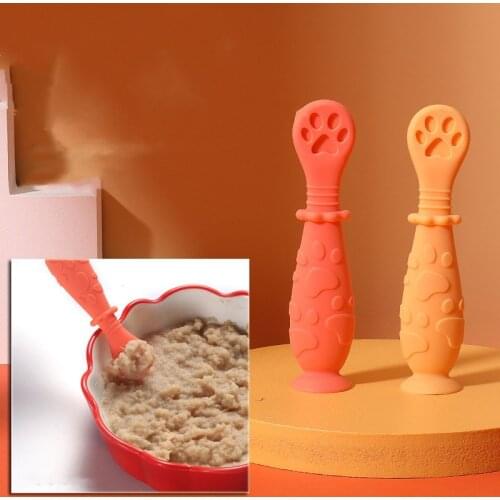 Spoon Food-grade Silica Gel Rice Paste Spoon for Children Baby Spoon Grinding Stick Baby Licking Spoon Food Training Spoon 2 Pcs