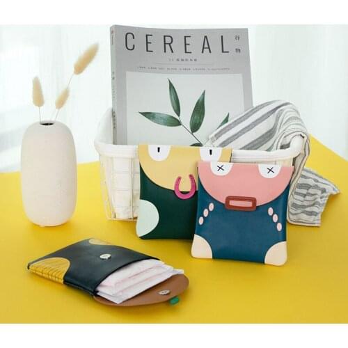 Cute Case for Towels Sanitary Pad Pouch Square Organizer Small Things mask Mini Cosmetic Storage System Purse Womens Makeup Bag