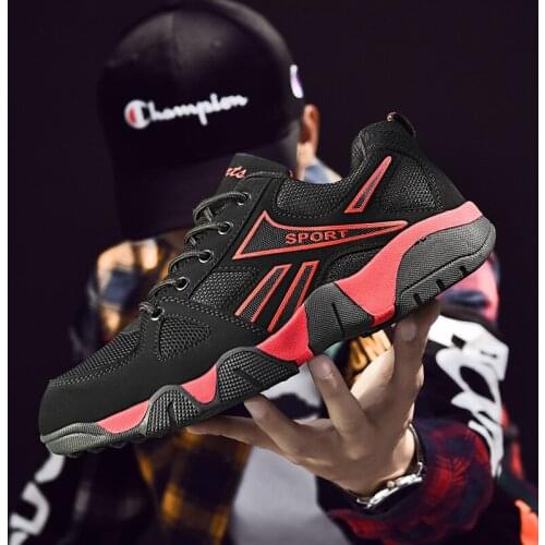 Mens shoes spring and summer 2021 new mens mesh breathable sports casual shoes running shoes travel shoes non-slip hiking shoe