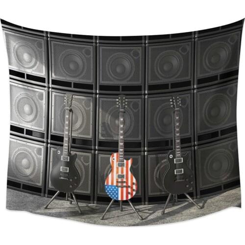 Musical Instrument Guitar American Flag Wall Tapestry Home Wall Decor Tapestry Cover Beach Towel Picnic Mat Yoga Mat