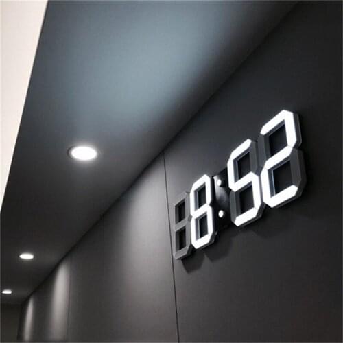New 3D LED Wall Clock Modern Design Digital Table Clock Alarm Nightlight Saat reloj de pared Watch For Home Living Room Decor