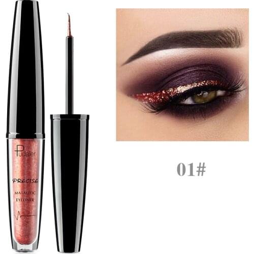 16 Colors Heavy Metal Pudaier Metal Eyeliner Liquid Waterproof Colorful Eyeliner Liquid Women Makeup Eyes Cosmetics
