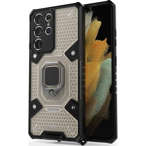 Luxury Anti-fall Armor With Invisible Ring Vehicle Magnetic Bracket Phone Case For Samsung Galaxy Note S21 20 10 Ultra Plus Case