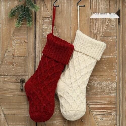 Christmas socks gift bag pendant ornament wool Christmas decoration home decoration dotted line small