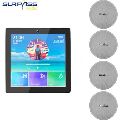 Smart Background Music System 4CH Speaker Output Bluetooth Amplifier In-ceiling Speaker Cheap Packge Mini Wall Amplifier Speaker