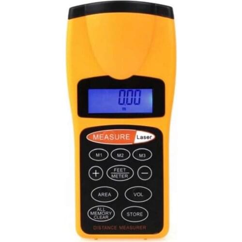 18M 60FT LCD Ultrasonic Laser Pointer Distance Measurer Range Finder Device