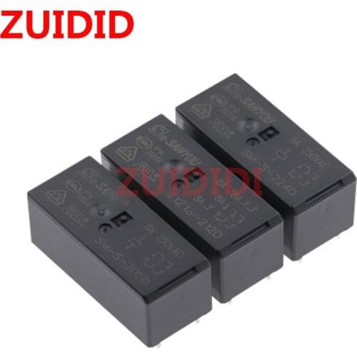 10PCS SANYOU SM-S-205D SM-S-212D SM-S-224D 8PINS 8A250VAC 5VDC 12VDC 24VDC Power Relay