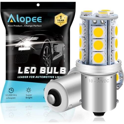 2pcs 10-30V 1156 BA15S 7506 1141 1003 1073 White / Warm White 5050 18 SMD LED Bulb Car Interior RV Camper Turn Signal Tail Lamp