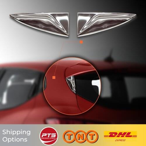 Renault Clio 4 HB 2012 2013 2014 2015 2016 2017 2018 Car Accessories ABS Chrome Glass Spoiler Triangle Body Molding Trim 2pcs