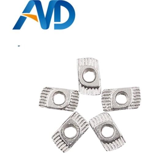 20PCS M3 M4 M5 Hammer Nut Aluminum Connector T Fastener Sliding Nut Nickel Plated Carbon Steel for 2020 Aluminum Profile