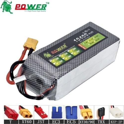 High Capacity MAX 60C 2s 3s 4s 6s 10400mah 7.4v 11.1v 14.8v 22.2v Rechargeable Batterry For RC Car Boat Drones upgrade 10000MAH