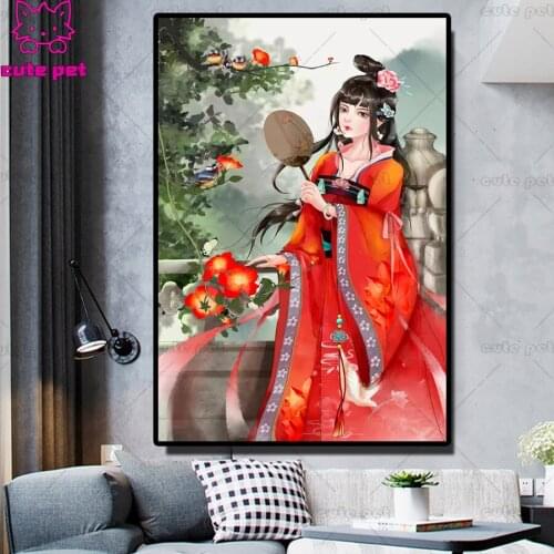 Diy beauty woman Diamond Embroidery Mosaic Home Decoration 5d Diamond Painting Ancient princess Full Square Drill Needlework