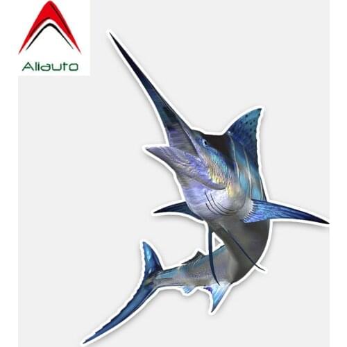 Aliauto Personality Fish Car Sticker Swordfish Leaping Boat Kayak Automobiles Decoration PVC Decal Cover Scratches,16cm*13cm