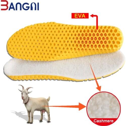 3ANGNI Elastic Men/Woman Winter Warmth Heating Soft Breathable Cashmere High Elasticity EVA Sports Insoles For Shoe Pad