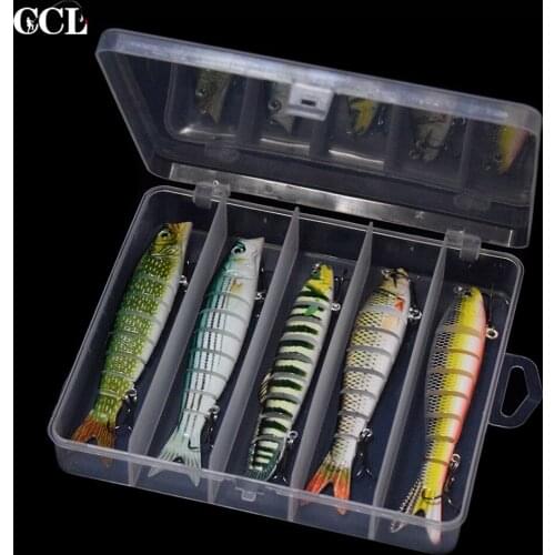 CCLTBA 5pcs/box Sinking Wobblers Fishing Lures Jointed Swimbait Hard Artificial Bait for Fishing Tackle Lures