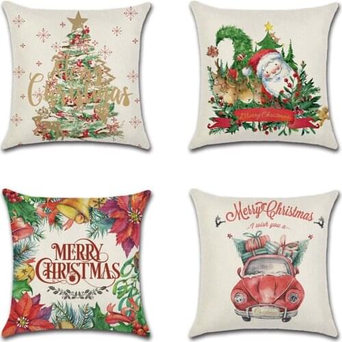 1pc Christmas Tree Car Pattern Throw Pillow santa claus Cushion Cover Car Home Sofa Decorative Pillowcase for home decor