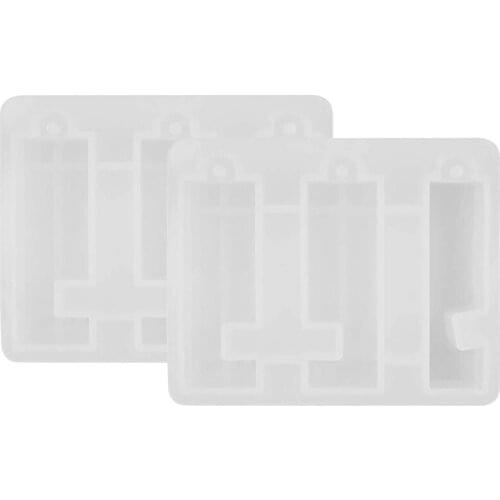 2PCS Phone Stand Resin Mold,Silicone Phone Holder Mold For Epoxy Casting, Keychain Resin Mold-ABUX