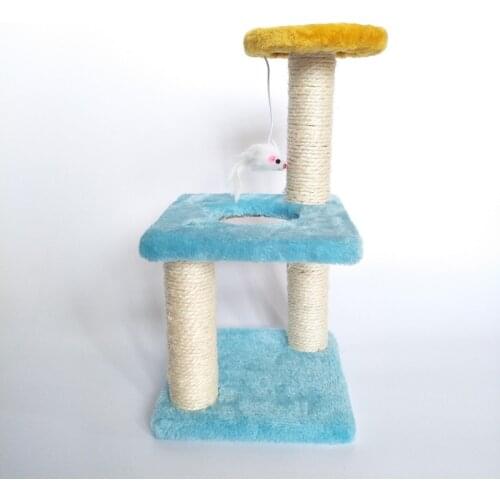 Cat Climbing Frame Small Platform Cat Scratching Post Tree Nest Grab Board Pet Interactive Toy