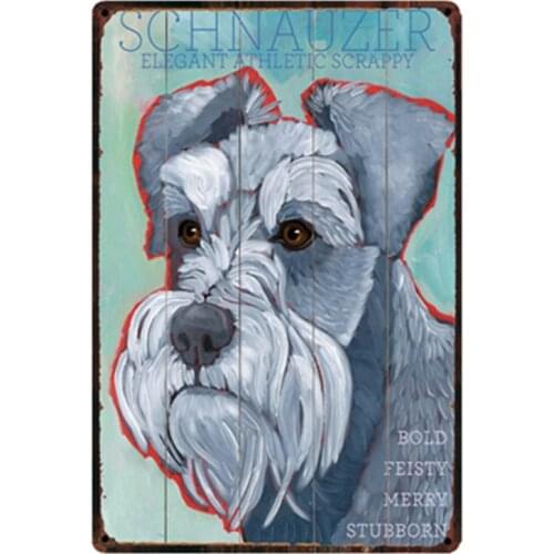 [ Kelly66 ] Dogs Schnauzer Metal Sign Tin Poster Home Decor Bar Wall Art Painting 20*30 CM Size y-2128
