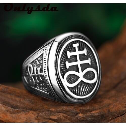 Gothic Viking Symbol Rings Punk Stainless Steel Seal Letter Anillos Men and Women Pagan Jewelry Dropshipping Party Gift