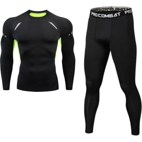 Mannen Jogging Compressie Fitness Training Trainingspak Running Fiets Sport Drog Fit Mannen Kleding Sport Rashguard Slijtage Set