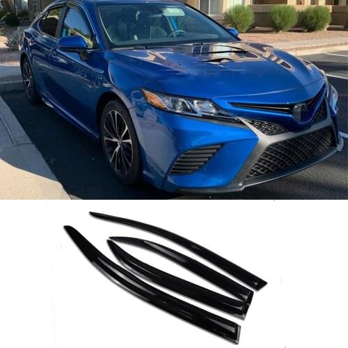 Car Door Window Visor Wind Rain Sun Smoke Guard Deflector Vent Shade Raincoat Rain Eyebrow For Toyota Camry 2018 2019 2020 2021