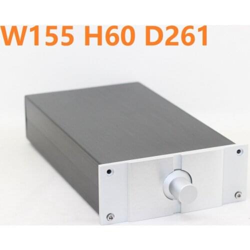 Mini Pass Chassis Aluminum Power Amplifier Supply Case Headphone Amp Shell W155 H60 D261 Audio Earphone DAC Cabinet Decoding
