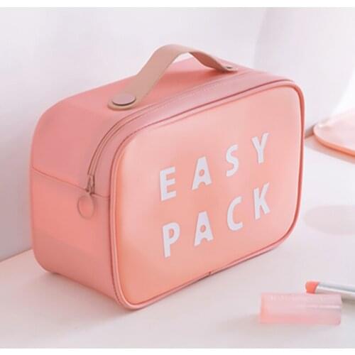 Fashion Girls Makeup Storage Bag Waterproof Ziplock Bag Bright Colored Cute Bags Travel Suitcase Organizer Set Women Handbags